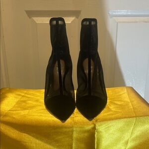Zara Black Mesh Heeled Boots